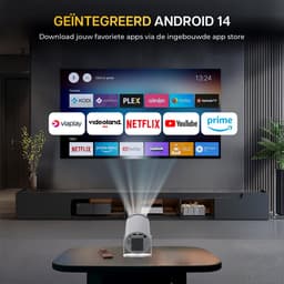 Nexino® Smart Mini Beamer PRO - Projector - 4K Support - Android 14.0 - Home Cinema - Wifi & Bluetooth - Geschikt voor IOS en Android - Incl. Opbergtas — thumbnail 2
