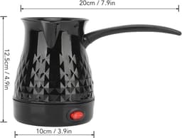 Kraftverdia - Koffiezetapparaat - Turkse koffiekan - Espressomachine - 600 ml - Mokkakan - ABS en roestvrij staal - Anti-verbranding - Gelijkmatige verwarming - Voor camping - Zwart — thumbnail 3