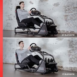 REBBLERS® SIMR 1000 Sim Racing Cockpit - Verstelbare Racestoel van Formula naar GT/Rally - Race Simulator - Zwart — thumbnail 5