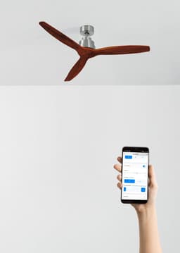 Stil Dimbare Plafondventilator met DC Motor, WiFi en Houtkleurige Bladen — thumbnail 2