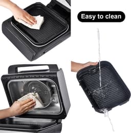 Heteluchtfriteuse Grill - Combi Oven - Gezond Koken - Dubbele Kookplaten - 6 Liter - Zwart — thumbnail 5