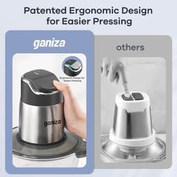 Foodprocessor en vleesmaler met glazen en roestvrijstalen kommen, 450W motor en oververhittingsbeveiliging — thumbnail 4