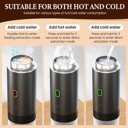 Draagbare reis espressomachine - 12V oplaadbare espressomachinemet voor kamperen en auto - Amerikaanse Italiaanse geconcentreerde elektrische kleine draadloze verwarming - Grijs — thumbnail 3