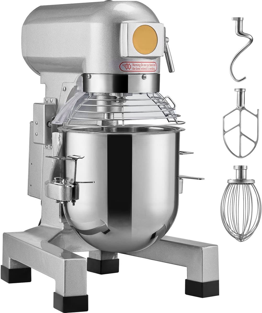 Professionele Keukenmixer, 28,5 L Staande Mixer met 3 Instelbare Snelheden, 1100 W Deegmixer, Roestvrijstalen Kom en 3 Accessoires, Ideaal voor Restaurants, Bakkerijen, Patisserieën en Cafés — afbeelding 1