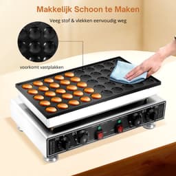 ElevateCommerce - Poffertjesmaker Elektrisch – Poffertjespan 50 stuks – Anti-aanbak – Instelbare Temperatuur – Professionele Mini Dutch Pancake Machine — thumbnail 1