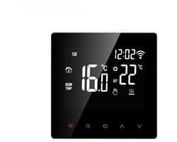 Slimme Thermostaat - WLAN Verwarmingsregelaar - Comfort Verhoging - Nauwkeurige Temperatuurregeling - 86x86 mm - Wit-Oranje