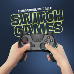 Octronic Pro Controller Set - 2 x bluetooth game controller met oplaadstation - geschikt voor Nintendo Switch -  zwart — thumbnail 4