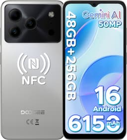 DOOGEE Note 56 Plus - Smartphone - Telefoon - 48 GB RAM+ 256 GB ROM (2TB/TF) - 50 MP camera - 6150 mAh/18W - 6.56 inch 90Hz - Gemini AI - Widevine L1 - NFC - Face ID - Vingerafdruk - GPS - Natural — thumbnail 1