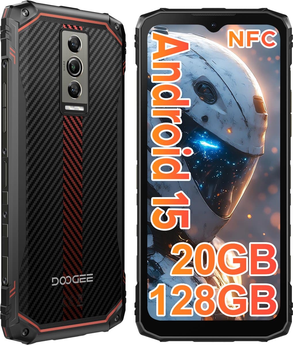 DOOGEE Blade10 - Robuuste Smartphone - 20GB RAM + 128GB ROM (2TB/TF) - Android 15- 6,56 inch IPS HD+ 90Hz - 4G Dual SIM - 5150 mAh - AI camera - Face ID - Widevine L1 -Rood — afbeelding 1