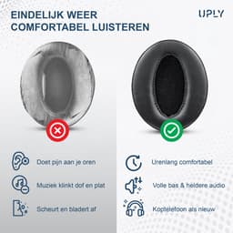 Set Oorkussens voor Sennheiser Koptelefoon - HD 4.50BT Oorkussen - HD 4.50/4.50BTNC/4.50SE/4.40BT/4.30G/4.20S/458BT/450/450BT/400S/350BT - Kunstleer - Traagschuim — thumbnail 2