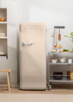 CREATE - Koelkast in retrostijl - Zand - Handvat Zilver - FRIDGE RETRO 281L — thumbnail 4