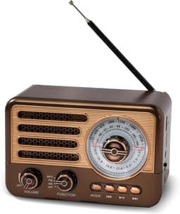 Retro Speaker - Bluetooth Speaker - Am Fm SW Kleine Draagbare Radio - Vintage Speaker - Retro Radio Bluetooth - Retro Radio - Noodradio - 2000mAh Oplaadbare Batterij - Met LED Zaklamp - Ondersteunt TF Kaart, USB, AUX Play - Good — thumbnail 1