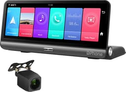 DrPhone DC10 Smart Dashcam 8 inch Full Touch IPS-scherm - 4G - Achteruitrijcamera - Android 8.1 met WiFi/GPS/Navi/ADAS/Dual Lens/1080P/180 Graden Vouwbaar - Parkeerstand camera — thumbnail 1