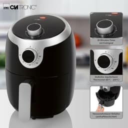 Clatronic FR 3769 H Enkel 1,8 l Vrijstaand 1000 W Heteluchtfriteuse Zwart, Roestvrijstaal — thumbnail 4