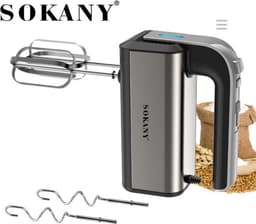 Handmixer met 5 Snelheden – Extra Krachtig 500W – Dubbele Kloppers & Deeghaken – Compacte Keukenmachine – Elektrische Handklopper – Zwart – Incl. Accessoires — thumbnail 4