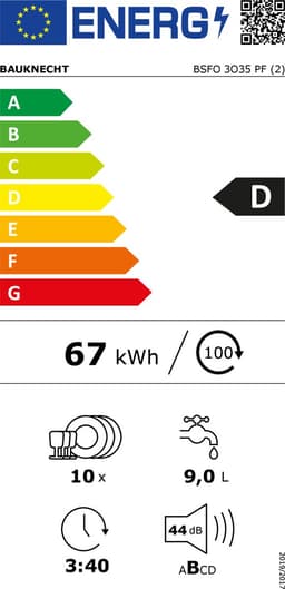 Bauknecht BSFO 3O35 PF 45 cm vrijstaande vaatwasser — thumbnail 2
