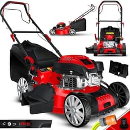 Grasmaaier benzine zelfrijdend - Grasmaaier benzine zelftrekkend - 4-taktmotor - Schnittbreite 55cm/Rood - Zwart — thumbnail 1