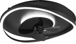 REALITY SORTLAND - Ventilator - Zwart mat - incl. 1x SMD 30 W - Licht apart schakelbaar - Geintegreerde dimmer - Lichtkleur instelbare - Nachtlampje - Dimbaar met schakelaar - Geheugenfunctie - 3 snelheidsinstellingen - Timer - Zomer- en wintermodus — thumbnail 1