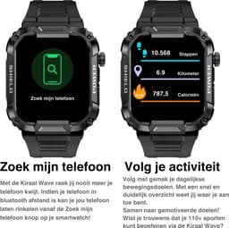 Kiraal Wave - Mannelijke Elegantie - Robuust Smartwatch Ontwerp - Android & iOS - Stijlvol Leger Groen Design — thumbnail 2