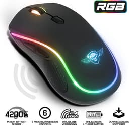 Spirit of Gamer Draadloze Muis – Muis – Gaming Muis – 4200 DPI – RGB – Batterij Voor 50 Uur – Zwart — thumbnail 4