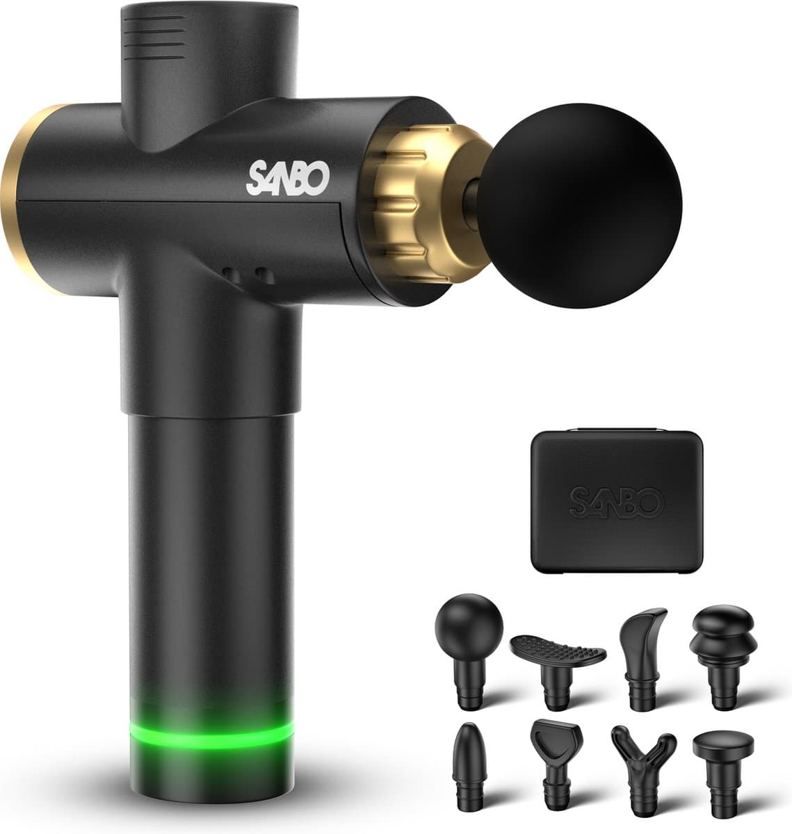 Sanbo Massage Gun Professioneel Elite - 30 Standen en 8 Opzetstukken - Massage apparaat - Massage Pistool - Elite (4000RPM) — afbeelding 1