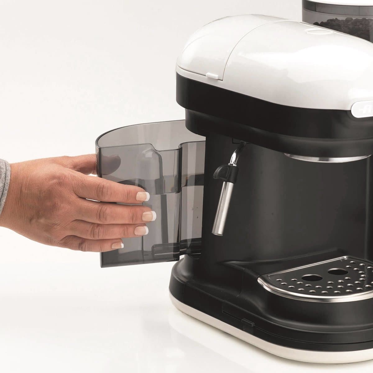 Ariete 1318 Moderna Espressomachine - Pistonmachine - geïntegreerde Koffiemachine met Bonen - wit — afbeelding 1