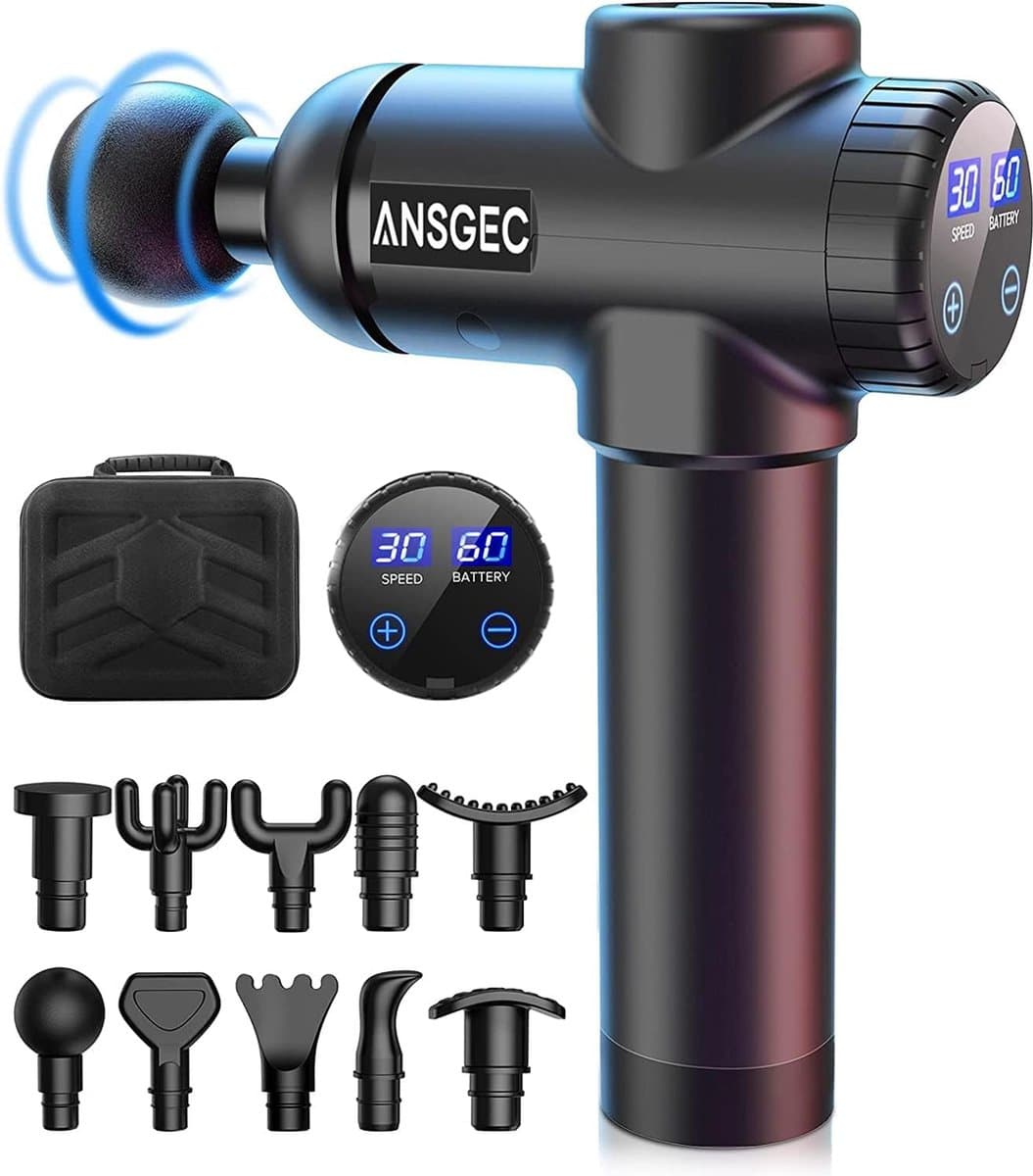 Massage Gun Professioneel - 30 Snelheden & 10 Hoofden - Stille Massagegun - Anti Schudden - Draagbare Apparaat - Lange Batterijduur - Incl. Koffer — afbeelding 1