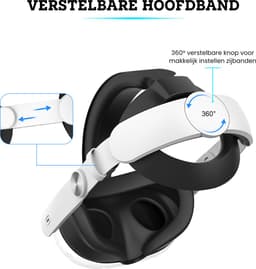 Somstyle Comfort Elite Strap Geschikt voor Meta Quest 3 VR-Bril - Verstelbaar - Hoofdkussen Accessoires - Wit — thumbnail 5