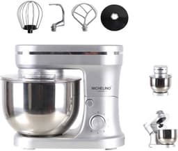 Michelino Keukenmachine 1200W - Inclusief Accesoires - 5L Mengkom - Zilver — thumbnail 2