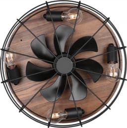 REALITY TRONDHEIM - Ventilator - Zwart mat - excl. 4x E27 4 W - Licht apart schakelbaar - Afstandsbediening - Plafondbevestiging - Niet geschikt voor externe dimmer - 3 snelheidsinstellingen - Timer - Zomer- en wintermodus — thumbnail 3