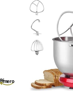Primero - Keukenmachine - keukenmixer - foodprocessor - mixer - blender - keukenmachines - mixer met mengkom - mixers - 6L kom - Zilver — thumbnail 2