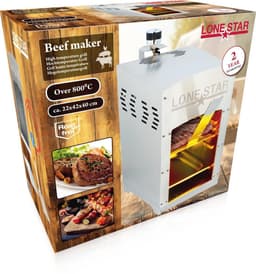 Lonestar - Hoge Temperatuur Grill / Gasbarbecue - Tafelmodel - 800 °C - Roestvrij Edelstaal - 42 x 40 x 22 cm — thumbnail 2