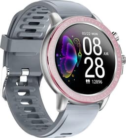 Belesy® Pink serie - Smartwatch Dames - Horloge - 1.3 inch - Kleurenscherm - Full Touch - 23 Sporten - Zilver - Roze - Grijs - Siliconen — thumbnail 3