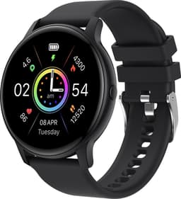 Belesy® SUAVE - Smartwatch Heren – Smartwatch Dames - Horloge – Stappenteller – Calorieën - Hartslag – Sporten - Je eigen foto als wijzerplaat - Kleurenscherm - Full Touch - Bluetooth Bellen – Silicone – Zwart - Moederdag — thumbnail 1