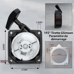 SnelShoppen - Pull Starter 1PZ FH2-PS4 voor 33cc 43cc 52cc Mini Pocket Dirt Bike Scooter 2-Takt Launcher Recoil Vervanging voor Grasmaaier en Auger — thumbnail 4