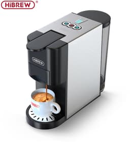 HiBREW H3D 4-in-1 Koffiecupmachine - 20 Bar - Voor NS/DG/ESE/Pods & Gemalen Koffie - Warm & Koud - 7 Waterniveaus - Roestvrijstaal - Zwart — thumbnail 1