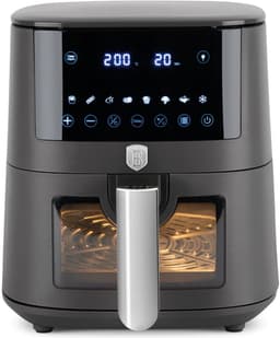 BerlingerHaus Airfryer XL Mat Antraciet - met Kijkvenster - 5 Liter - 1400W — thumbnail 1