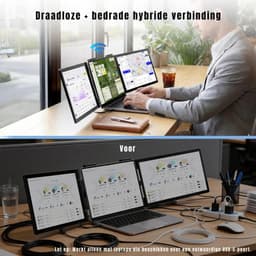 KAD® Portable Monitor - Dubbele Monitor - Draagbare Monitor - Draagbaar Scherm - Zwart - 1cm x 34cm x 21cm — thumbnail 4
