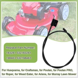 Dailygoods- Motorcontrolekabel Reserveonderdeel - Compatibel met Craftsman/Husqvarna/Poulan - Voor Roper/Weed Eater - Geschikt voor grasmaaier - Onderdeelnummer 183281/198463 - Grasmaaierkabel — thumbnail 2