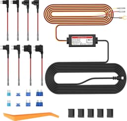 SnelShoppen - Dash-Cam Hardwire Kit USB-C met LED Display, 12V-30V naar 5V/3A Spanning Converter, 24 Uur Bewakingsmodus, Laag Voltage Bescherming voor — thumbnail 1