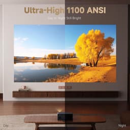 SnelShoppen - 4K HDR10 Beamer, Smart Projector met Google TV, Netflix, 1100 ANSI Lumen, Stil 26 dB, 1080P FHD, 5G+2.4G WiFi, Bluetooth, Spraakbedienin — thumbnail 3