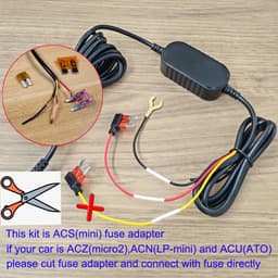 SnelShoppen - Mini USB Port Dash Cam Hardwire Kit - 24 Uur Parkeerbewaking - Tijdverloopopname - 12V-24V naar 5V/2.5A - Auto Laadkabel 320cm - Laagspa — thumbnail 3