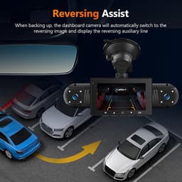 SnelShoppen - Spiegel-dashcam 4 kanalen met 64GB kaart, G-sensor, parking monitoring, nachtzicht, 24-uurs parkeermodus + waterdichte achteruitrijcamer — thumbnail 4