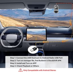 SnelShoppen - HD 1080P Auto DVR Camera met 32GB Kaart, Mini USB Dash Cam voor Android Autoradio, Nachtzicht, Loop Recording, ADAS, Automatische Opname — thumbnail 5