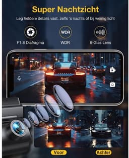 JCP® Draadloze Dashcam - Draadloos CarPlay-Scherm - Dashcam met CarPlay - Zwart - 3cm x 5cm x 10cm — thumbnail 4