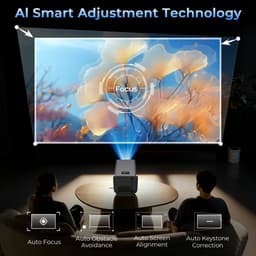 NordHaus Full HD Beamer - Smart Projector met Android 14 - Thuisbioscoop Beamer - 2000 ANSI Helderheid - Wifi 6 en Bluetooth 5.4 — thumbnail 3