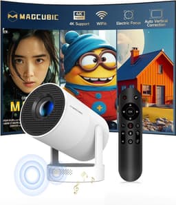 SnelShoppen - Draagbare Projector met Android 14, Miniprojector 4K 1080P Full HD, 260 ANSI, 5G WiFi, BT 5.4, Bioscoopprojector met 180° Draaibaarheid — thumbnail 1
