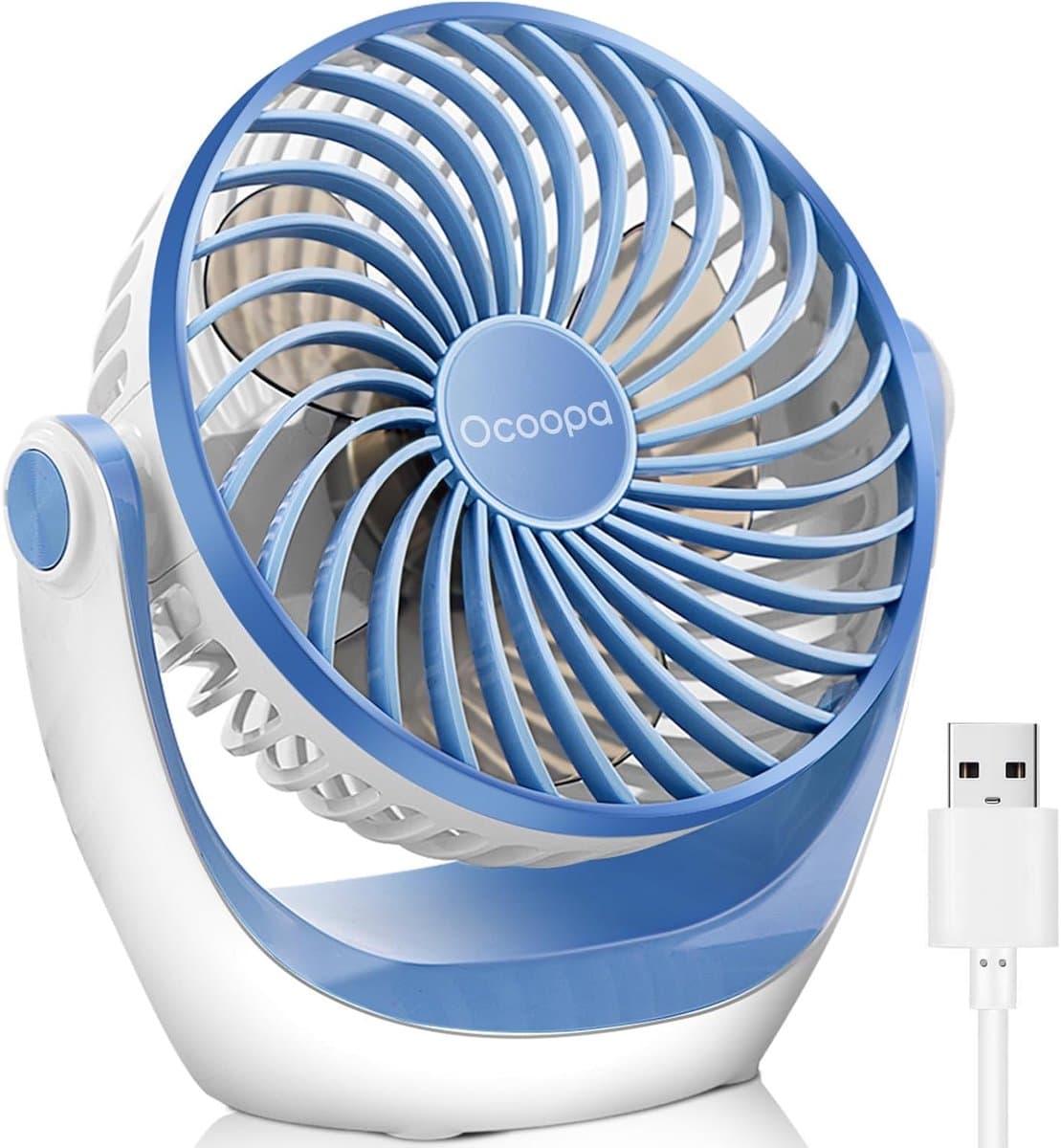 USB Bureauventilator - Stil - Mini Tafelventilator - 3 Snelheden - 360° Verstelbaar - USB Aangedreven - Opvouwbaar 17 cm — afbeelding 1