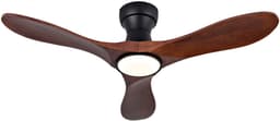 COVREO Plafondventilator met verlichting 42 inch zwart donker walnoot, 6 snelheden — thumbnail 1