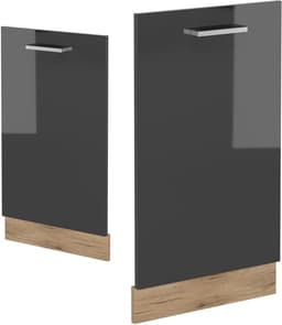 Vaatwasser paneel - Keuken front - Keuken opfrissen - Volledig geïntegreerd - 45 cm breed - Antraciet hoogglans — thumbnail 5